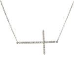 Forever Diamonds Sideways Diamond Cross in 14kt White Gold