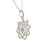 Diamond Star and Cluster Pendant in 14kt White Gold
