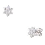 Diamond Star Cluster Stud Earrings in 18kt White Gold