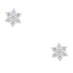 Diamond Star Cluster Stud Earrings in 18kt White Gold