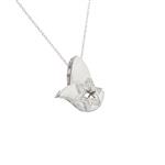 Diamond Star of David in Dove of Peace Pendant in 18kt White Gold