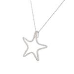 Diamond Star Pendant in 14kt White Gold