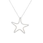Diamond Star Pendant in 14kt White Gold