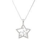 Diamond Star Pendant in 14kt White Gold