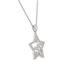 Diamond Star Pendant in 14kt White Gold