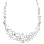 Diamond Swirl Necklace in 18kt White Gold