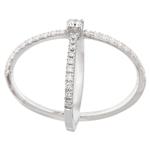 Diamond X Ring in 14kt White Gold