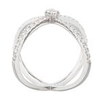 Diamond X Ring in 14kt White Gold