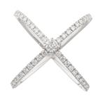 Forever Diamonds Diamond X Ring in 14kt White Gold