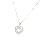 Double CZ Heart Pendant in 10kt White Gold