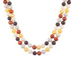 Forever Diamonds Double Strand Colored Natural Tahitian Pearl Necklace