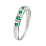Emerald and Diamond Ring in 18kt White Gold