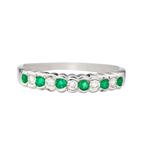 Emerald and Diamond Ring in 18kt White Gold