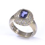 Amethyst Gemstone Diamond Ring in 14kt Gold 