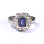 Amethyst Gemstone Diamond Ring in 14kt Gold 