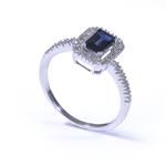 Diamond and Sapphire Ring in 14kt White Gold 