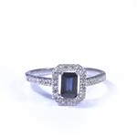 Diamond and Sapphire Ring in 14kt White Gold 