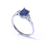 Diamond and Sapphire Ring in 14kt White Gold 