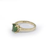 Emerald Cut Natural Emerald Diamond 14kt Gold Ring