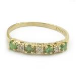 Emerald Diamond Band in 10kt Gold