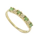 Emerald Diamond Band in 10kt Gold