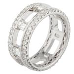 Emerald Diamond Eternity Band in 18kt White Gold