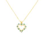 Forever Diamonds Emerald Diamond Heart Pendant in 14kt Gold