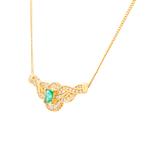 Emerald Diamond Necklace in 14kt Gold
