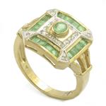 Emerald Diamond Ring in 14kt Gold