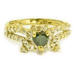 Emerald Diamond Ring in 14kt Gold