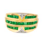 Emerald Diamond Ring in 14kt Gold