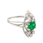 Emerald Diamond Ring in 14kt White Gold