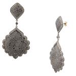 Fancy Black Diamond Dangling Earrings in 14kt Black Gold