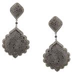 Forever Diamonds Fancy Black Diamond Dangling Earrings in 14kt Black Gold