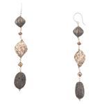 Fancy Black Diamond Dangling Earrings in 14kt White Gold