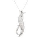 Fancy Cubic Zirconia Pendant in 14kt White Gold