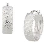 Fancy Designer Hoop Earrings in 14kt White Gold