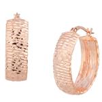 Forever Diamonds Fancy Designer Hoops in 14kt Rose Gold