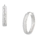 Forever Diamonds Fancy Designer Hoops in 14kt White Gold