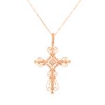 Fancy Diamond Cross in 14kt Rose Gold