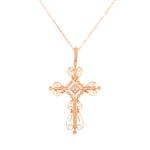 Forever Diamonds Fancy Diamond Cross in 14kt Rose Gold