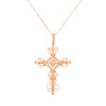 Forever Diamonds Fancy Diamond Cross in 14kt Rose Gold