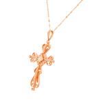 Fancy Diamond Cross in 14kt Rose Gold