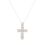 Forever Diamonds Fancy Diamond Cross in 14kt White Gold