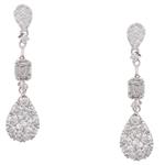 Fancy Diamond Drop Earrings in 18kt White Gold