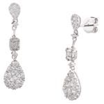 Fancy Diamond Drop Earrings in 18kt White Gold