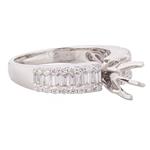 Fancy Diamond Engagement Ring Setting in 18kt White Gold