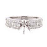 Fancy Diamond Engagement Ring Setting in 18kt White Gold