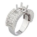 Fancy Diamond Engagement Ring Setting in 14kt White Gold