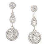 Fancy Diamond Halo Drop Earrings in 18kt White Gold